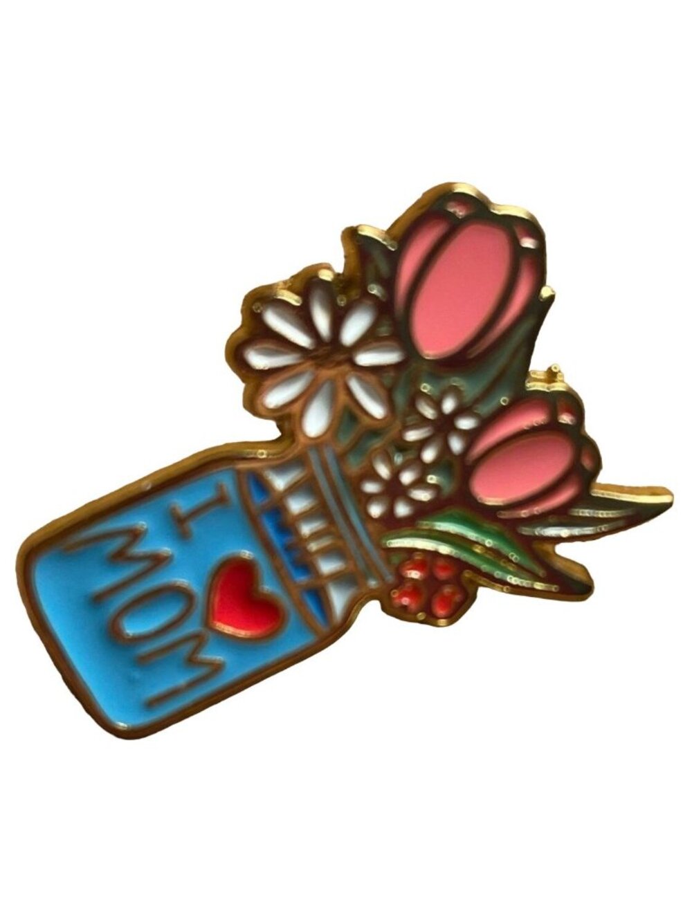 Mom Flower Lapel Pin Halder Love Mason Jar Floral Bloom Brooch Pin Jewelry Badge
